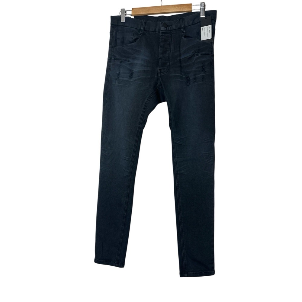 Man X One Teaspoon Jeans Men's‎ Size 32 Black Mr Bones Skinny Distressed New